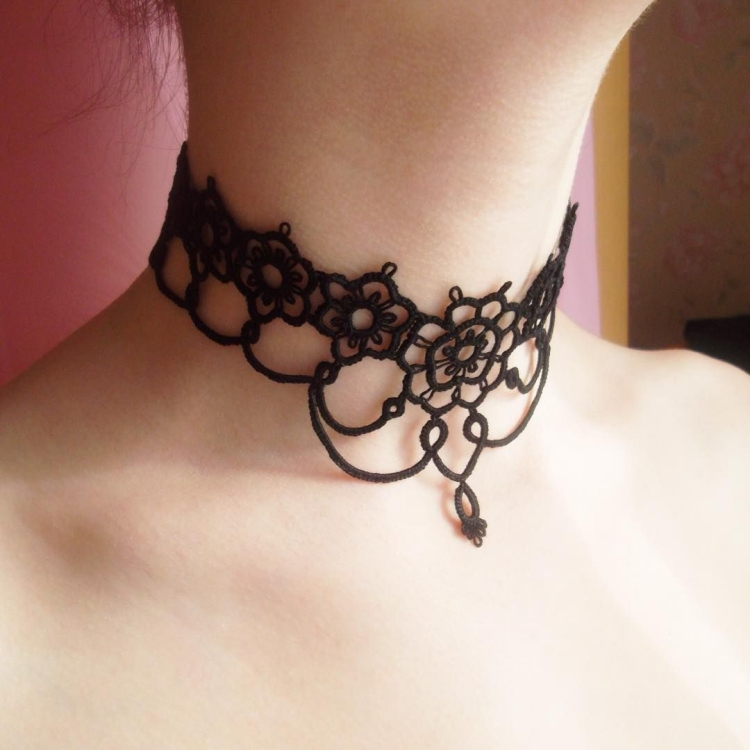 Фриволите украшения на шею