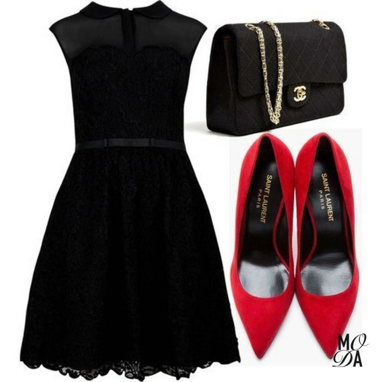 Стильное красное платье