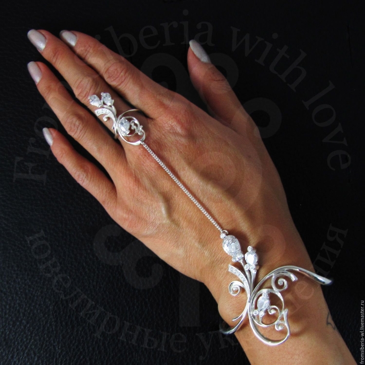 Якутское серебро слейв браслет