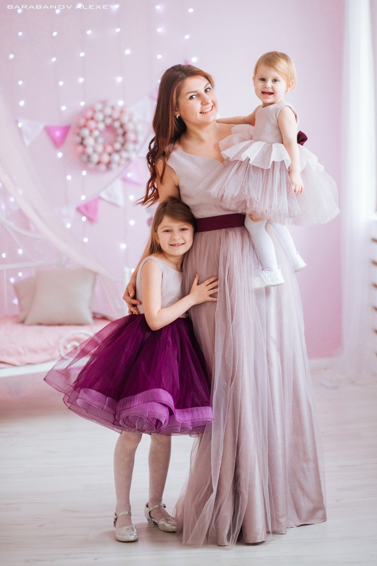 Фатиновое платье мама дочка