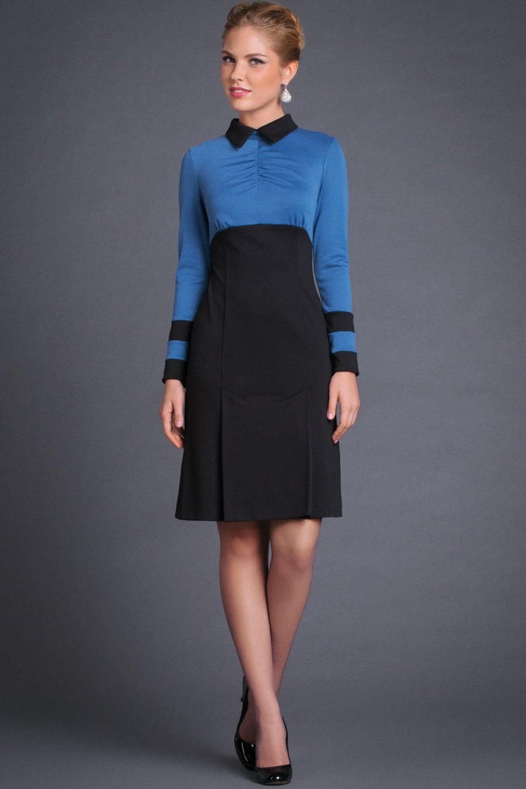 Комбинированные платья для полных