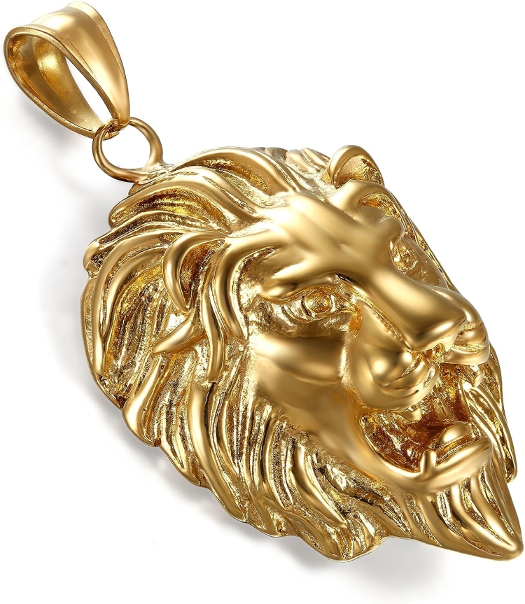 Кулон Лев из золота мужской