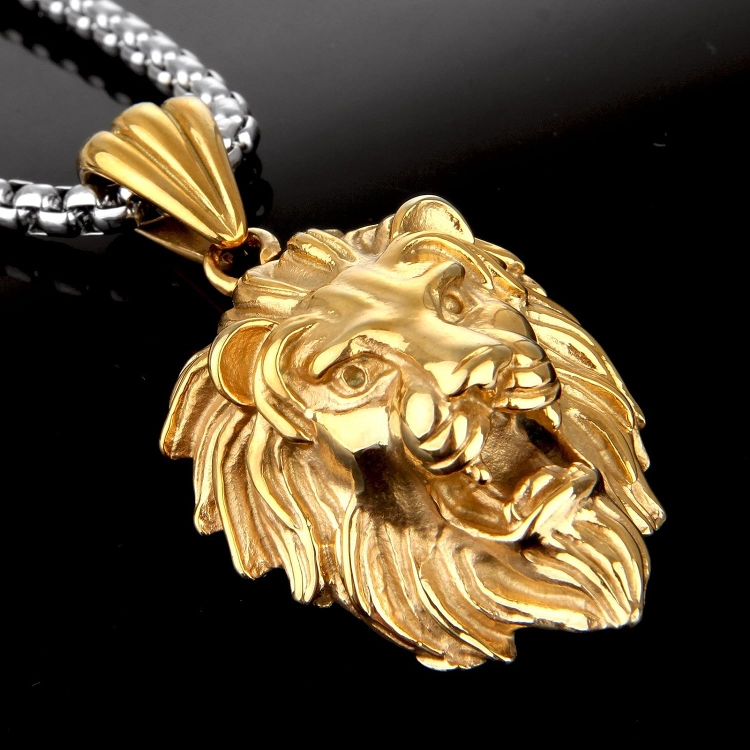 Золотая подвеска голова Льва