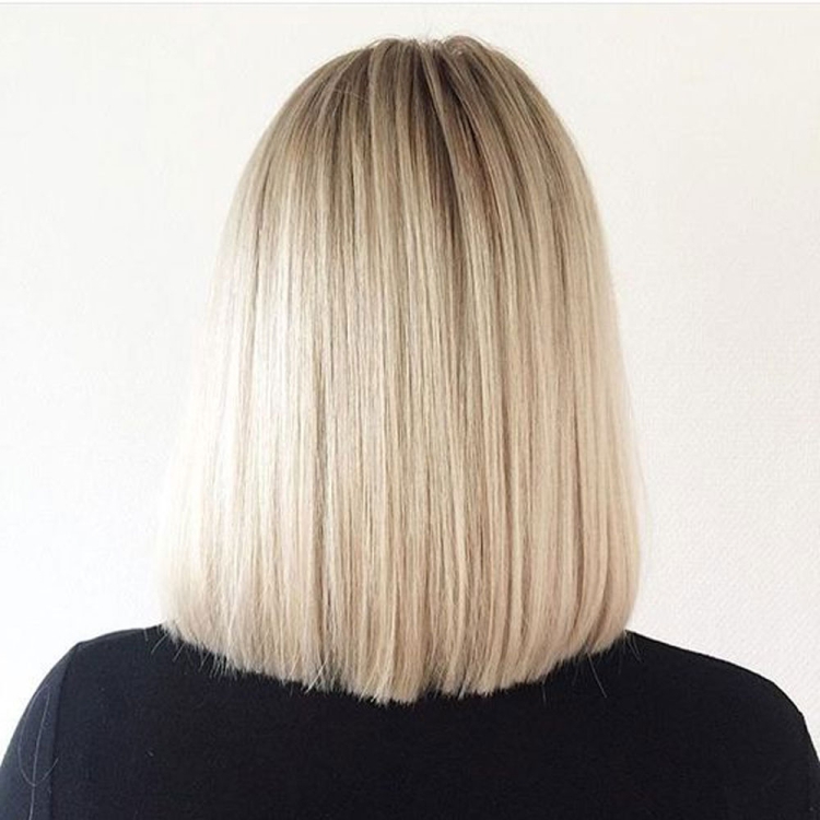 Стрижка каре на средние волосы прямой срез