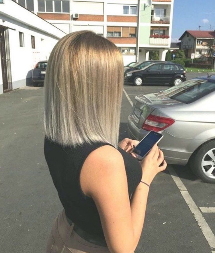 Стрижка ровный срез на средние волосы