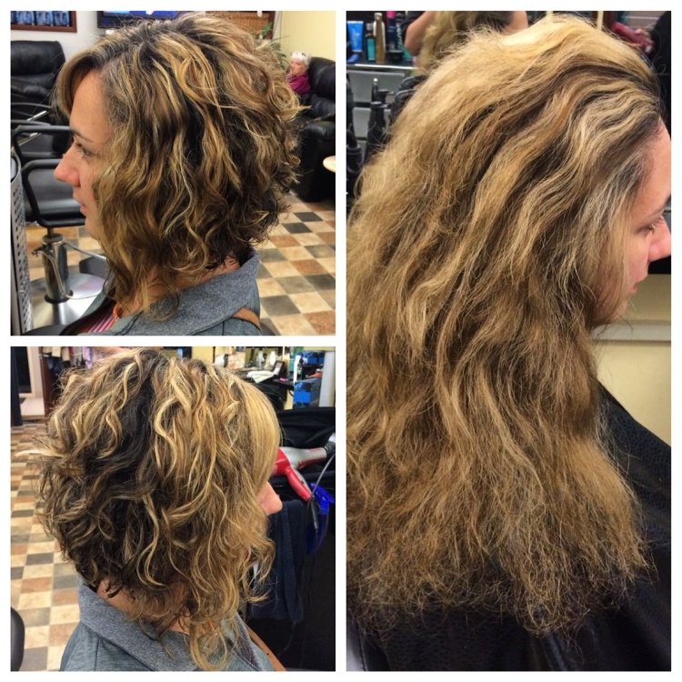 Стрижка на пористые волнистые волосы