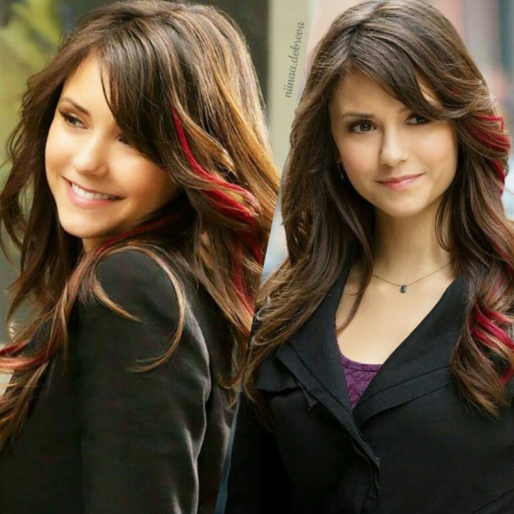 Елена Гилберт с красной прядью