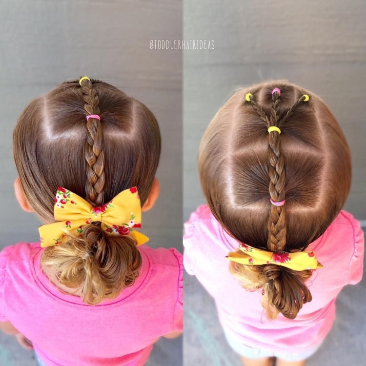 Прически на средние волосы для девочек простые резиночки