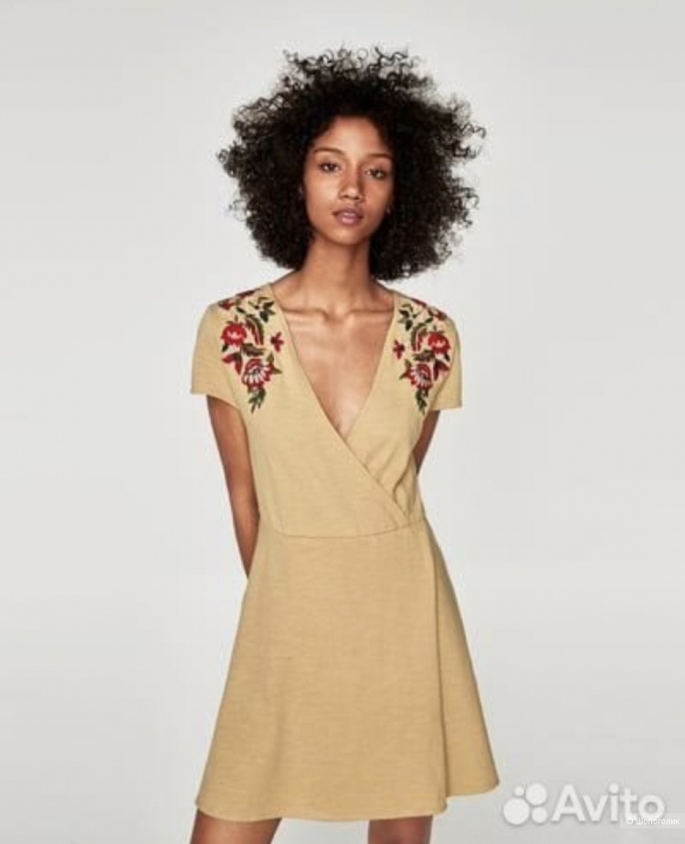 Бархатное платье халат Зара