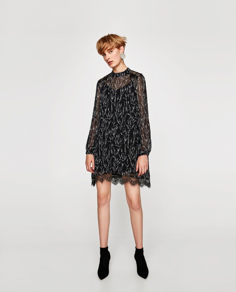 Платье рубашка Zara черное