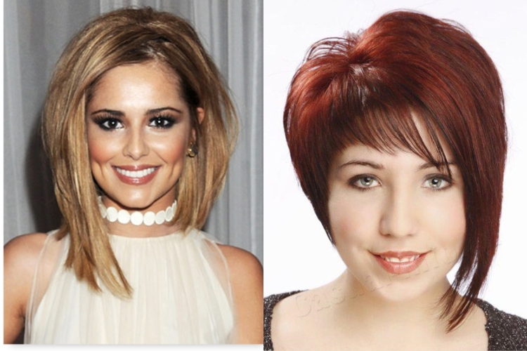 Боб каре асимметрия с челкой для полного лица