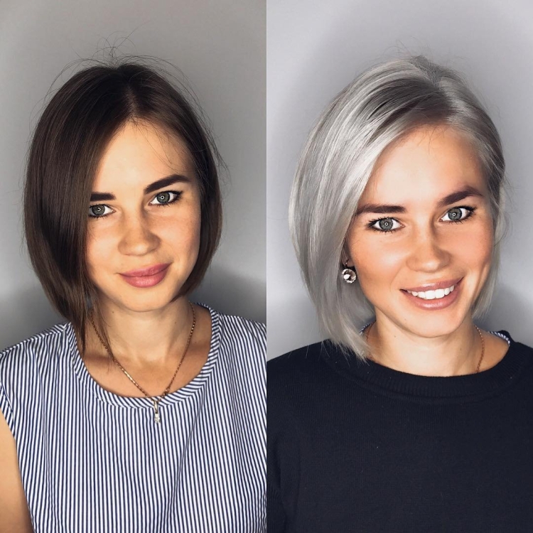 Стильные женские стрижки до и после