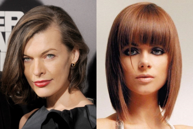 Каре с челкой для овального лица