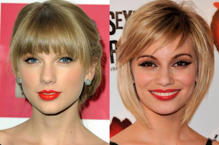 Прическа на ромбовидное лицо с челкой