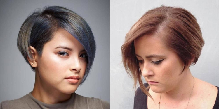 Боб каре на полное лицо ассиметричное