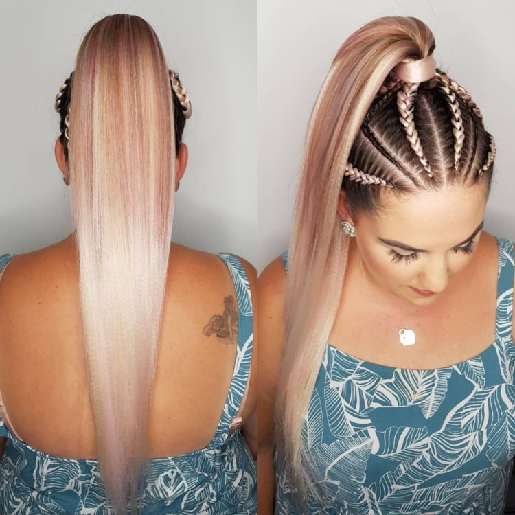 Брейды в хвост с канекалоном