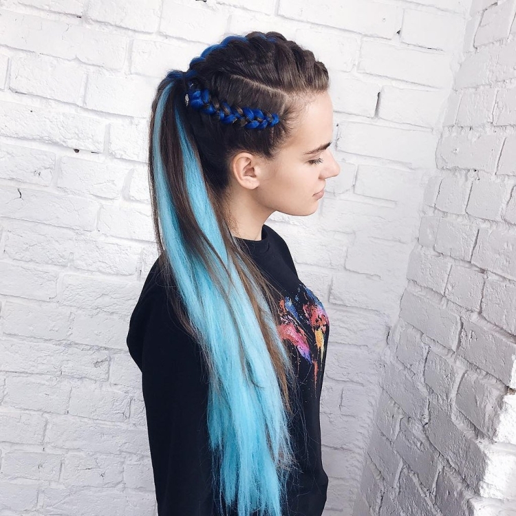 Канекалон в хвост с косичкой