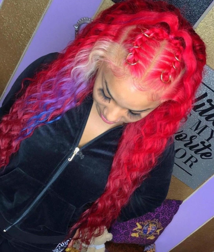 Канекалон с распущенными волосами