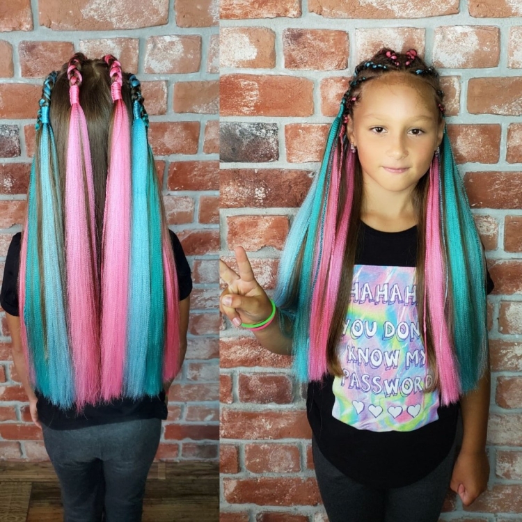 Косы брейды с канекалоном водопад