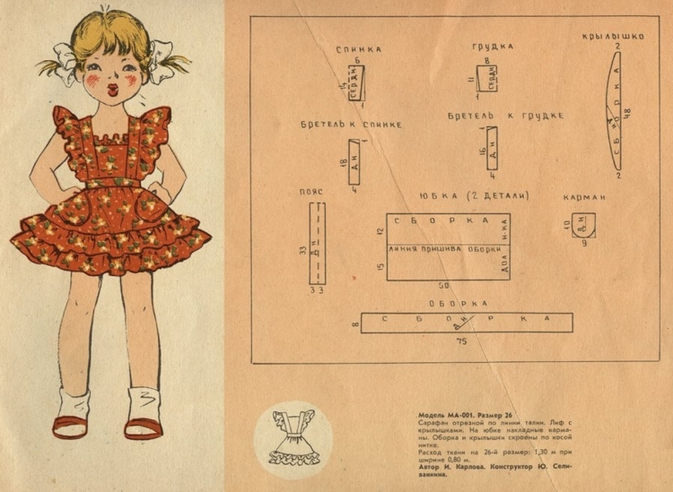 Детское платье с передником