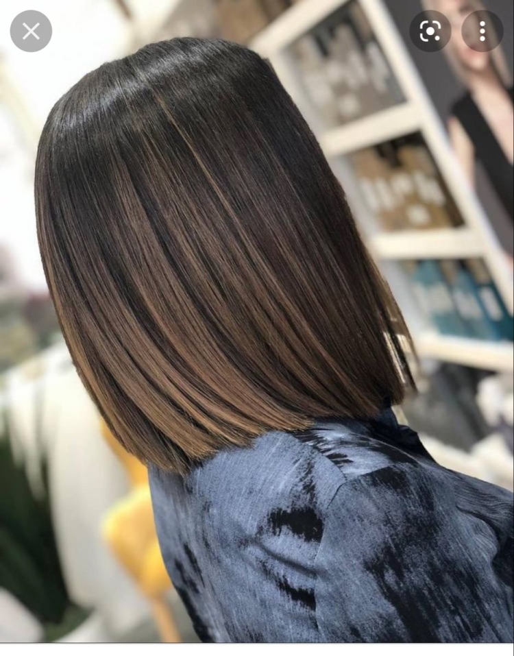 Балаяж 2022 на темные волосы каре