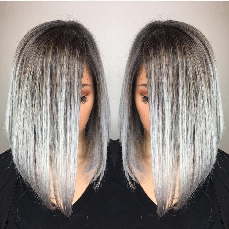 Пепельный балаяж на каре