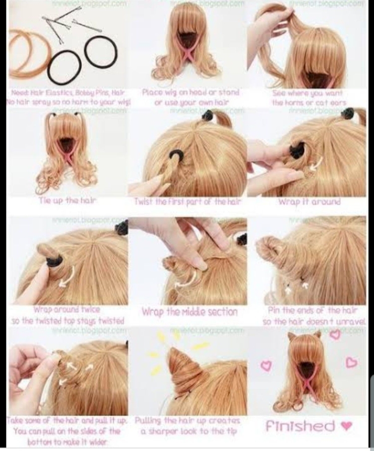 Прическа с ушками из волос