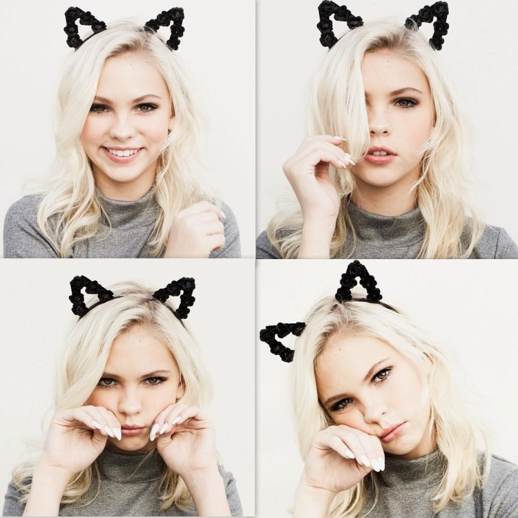 Джордин Джонс селфи с кошачьими ушками