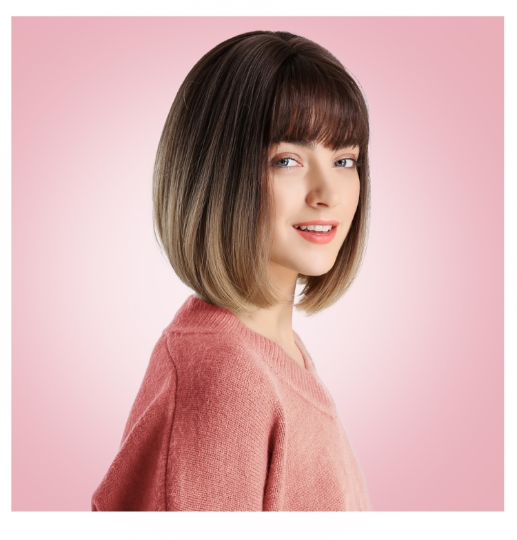 Омбре на короткие волосы с челкой