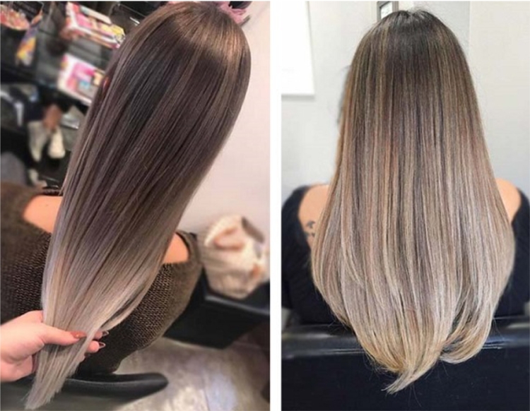 Шатуш окрашивание на русые волосы длинные