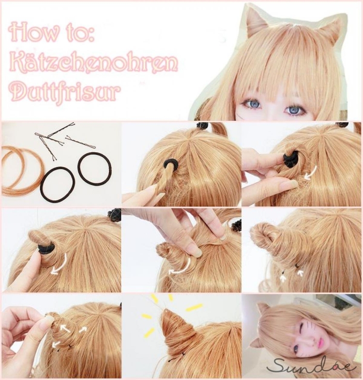 Прическа ушки из волос