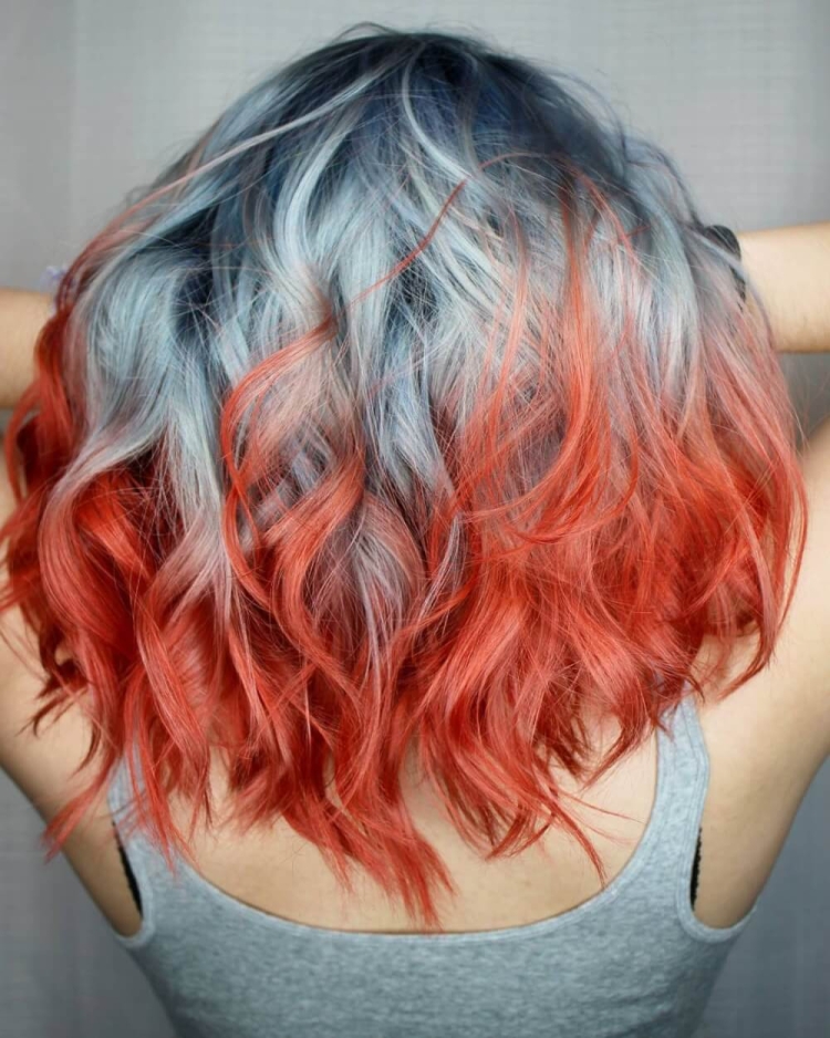 Серо красное окрашивание волос