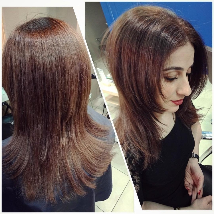 Подстричься самой Каскад на средние волосы