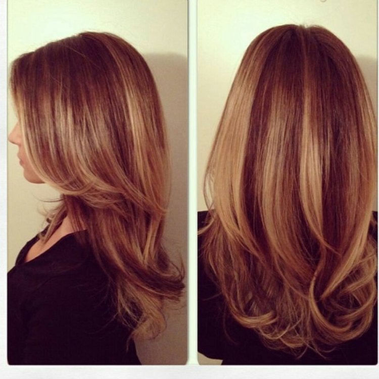 Окрашивание на Каскад длинные волосы