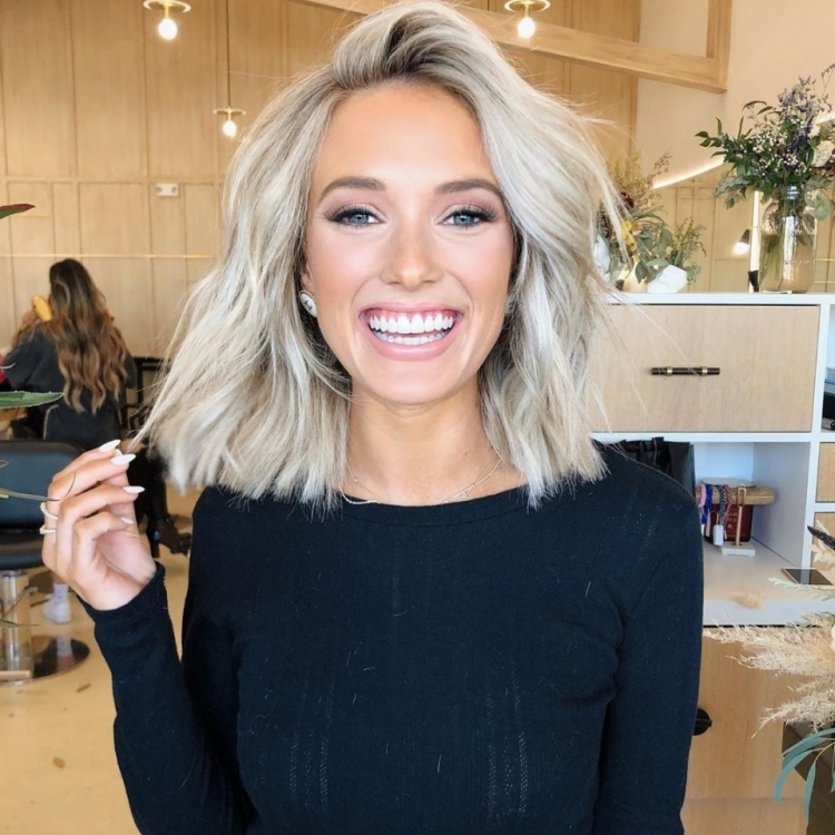 Блонд на средние волосы