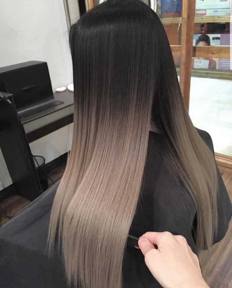 Окрашивание на длинные прямые волосы