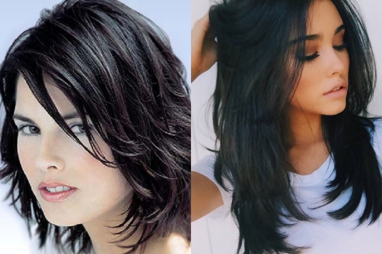 Стрижка Каскад на длинные прямые волосы с челкой