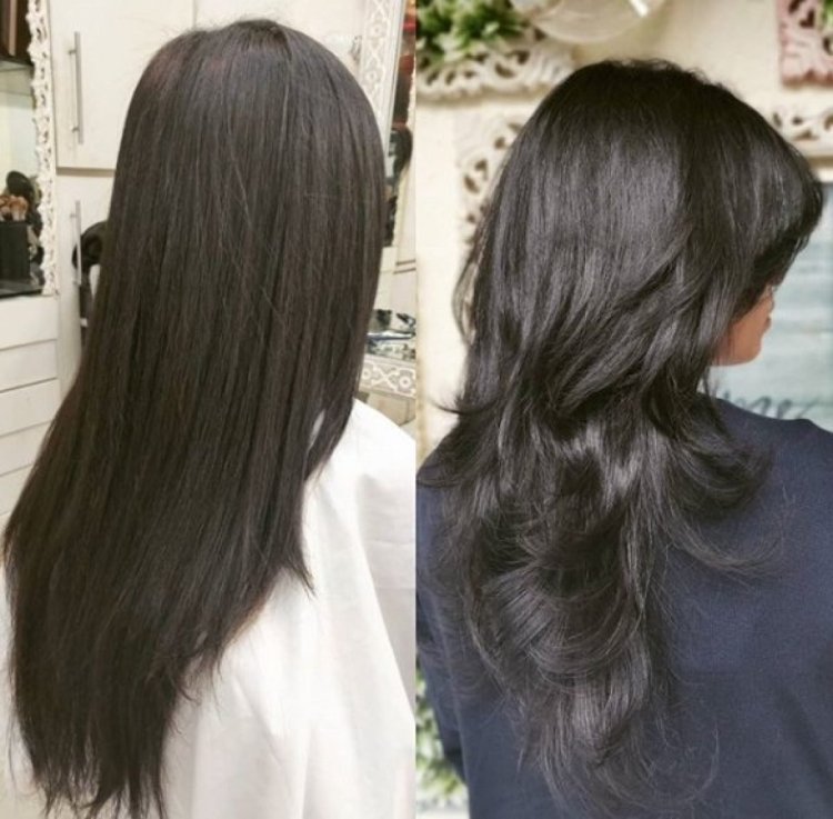 Ксскад надлинные черные волосы