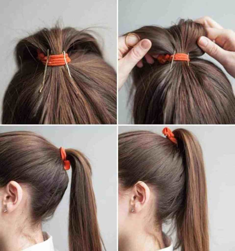 Красивый хвостик на голове