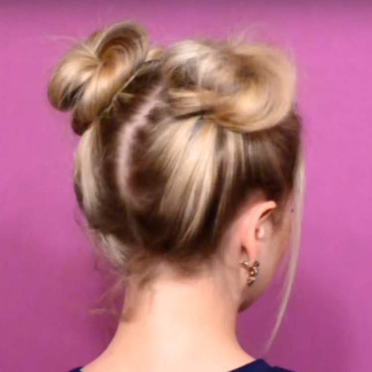 Красивый пучок без шпилек