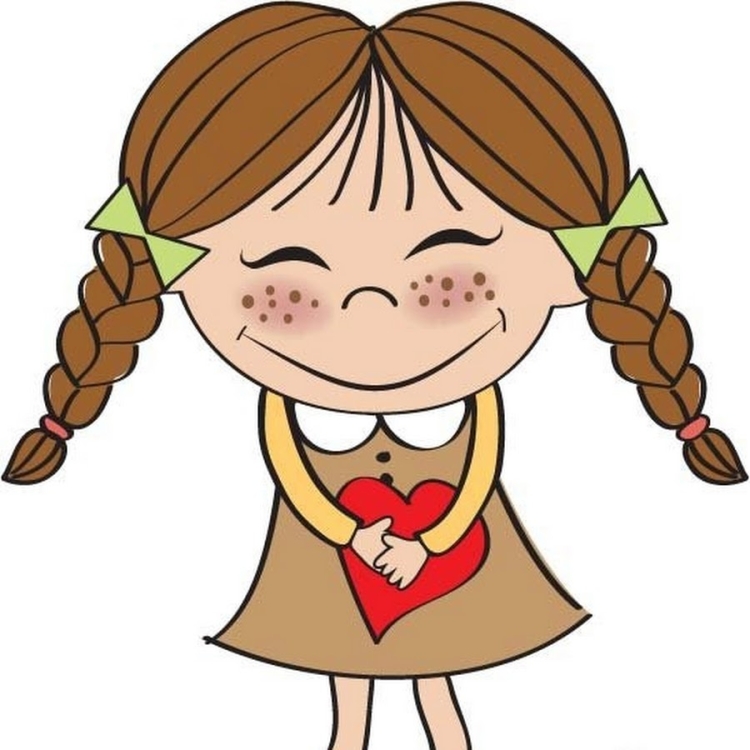 Девочка с косичками мультяшная