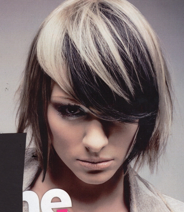 Черно белое окрашивание на короткие волосы