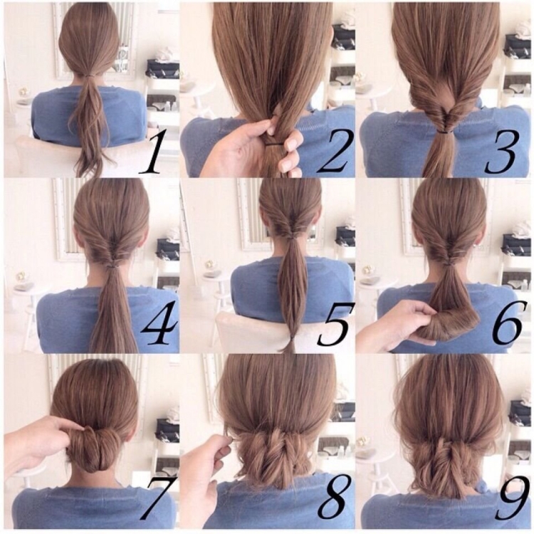 Простые прически на средние прямые волосы пошагово