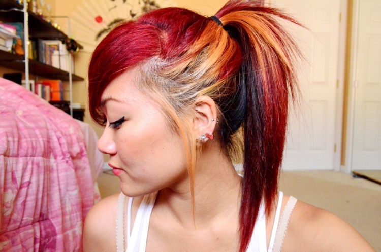 Красное мелирование