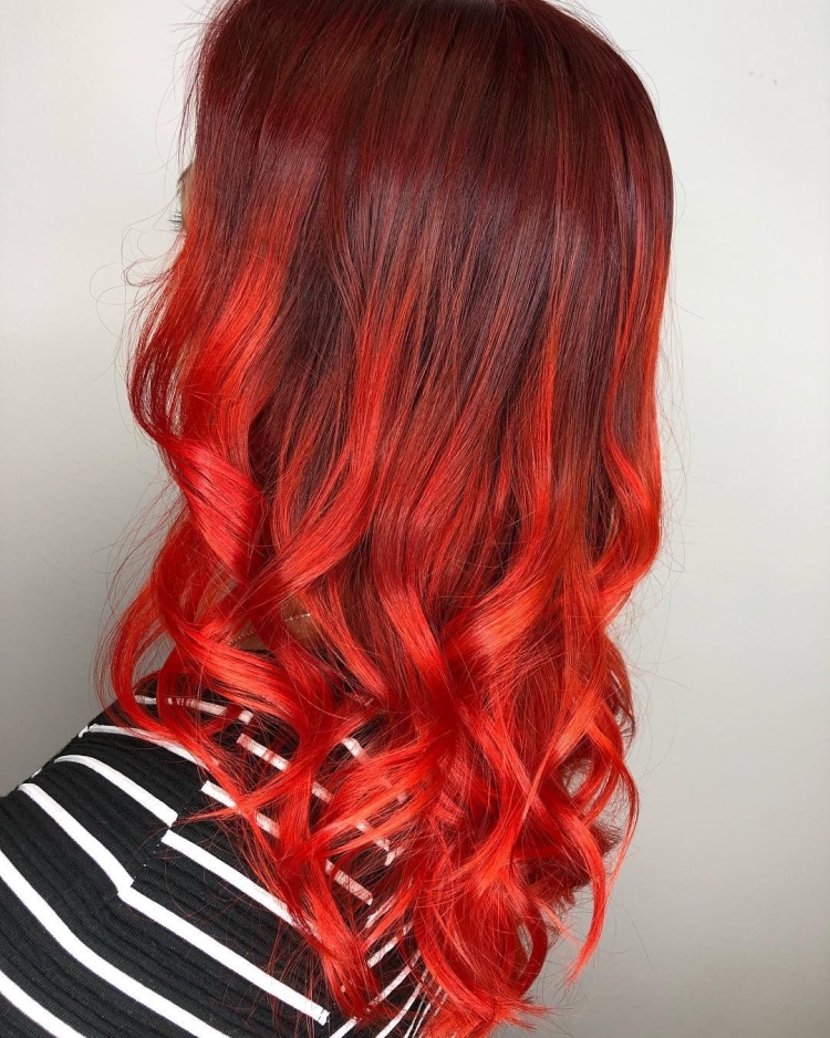 Мелирование на красные волосы