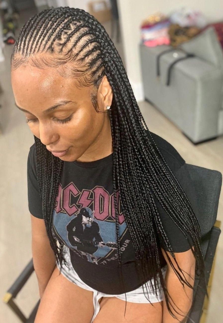 Африканские косички на макушке