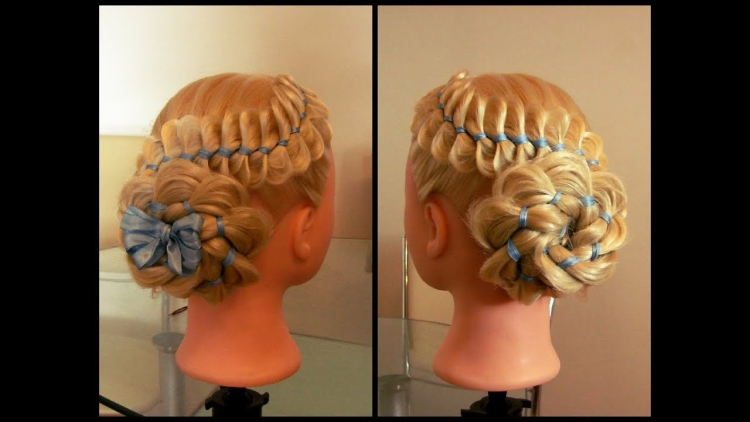 Прическа с вплетенной лентой