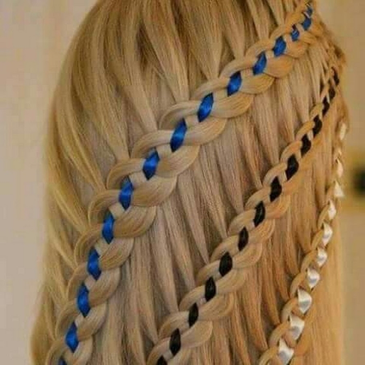 Плетение косичек с лентами