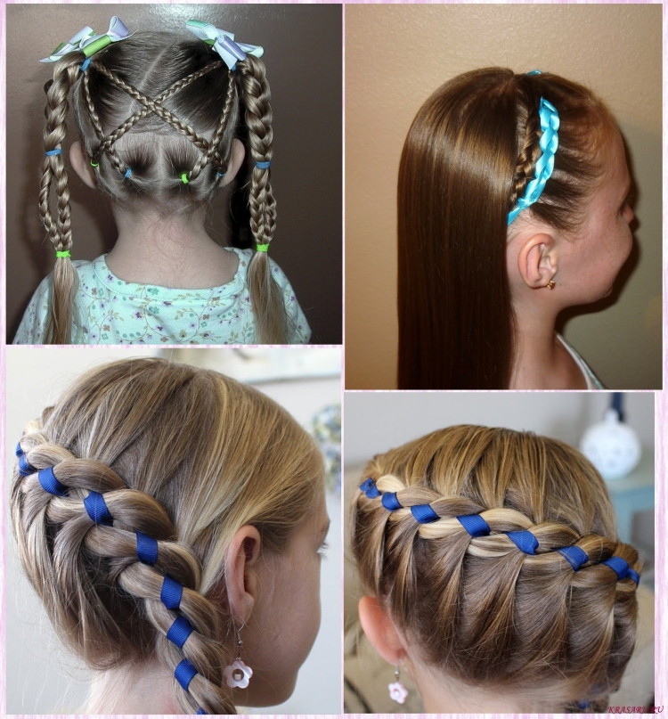 Детские прически с лентами