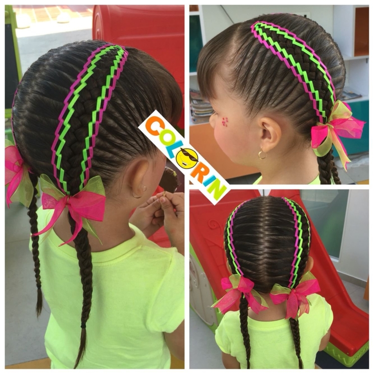 Косички с лентами для девочек